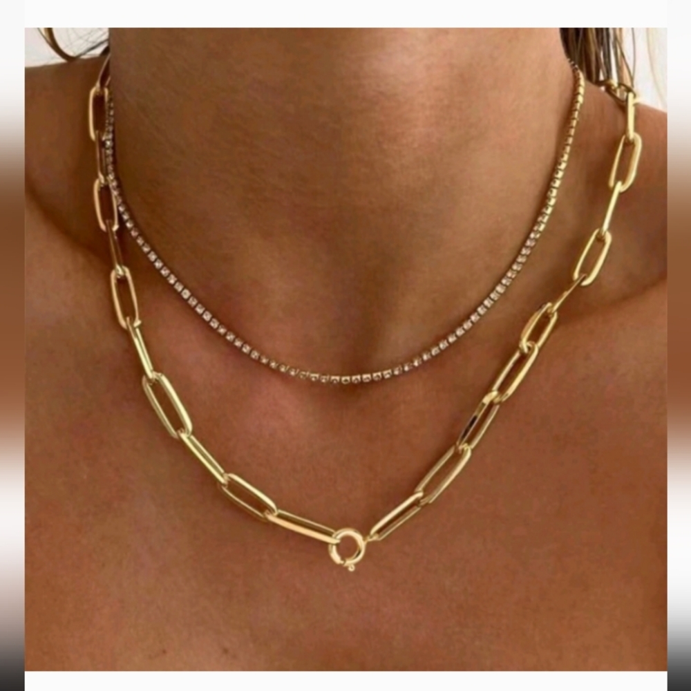 2pc Gold Chain Necklace